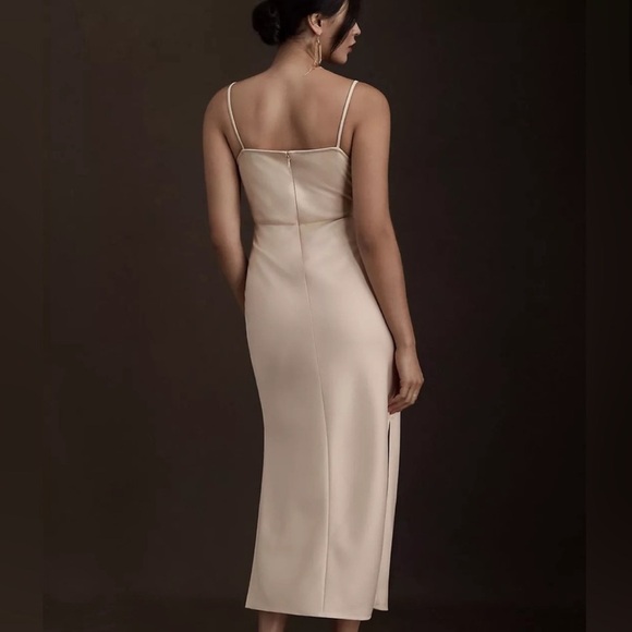 NWT BHLDN Cali Satin Charmeuse Midi Dress in "Oyster" Size 6 - Picture 2 of 13